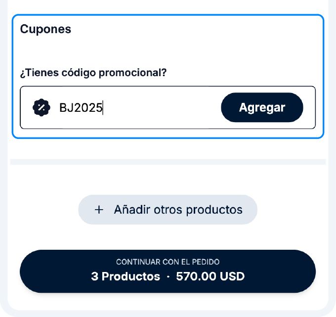 Introducir código de cupón