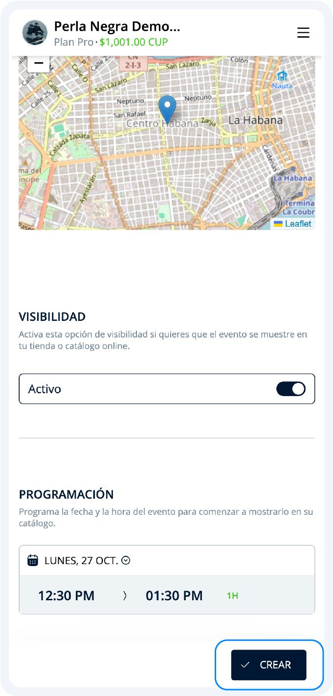 Formulario crear extra