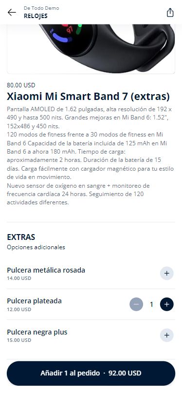 Ejemplo de extra, mi band y correas