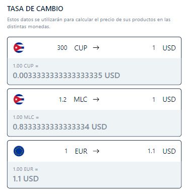 Tasa de cambio