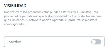 Ejemplo de producto deshabilitado