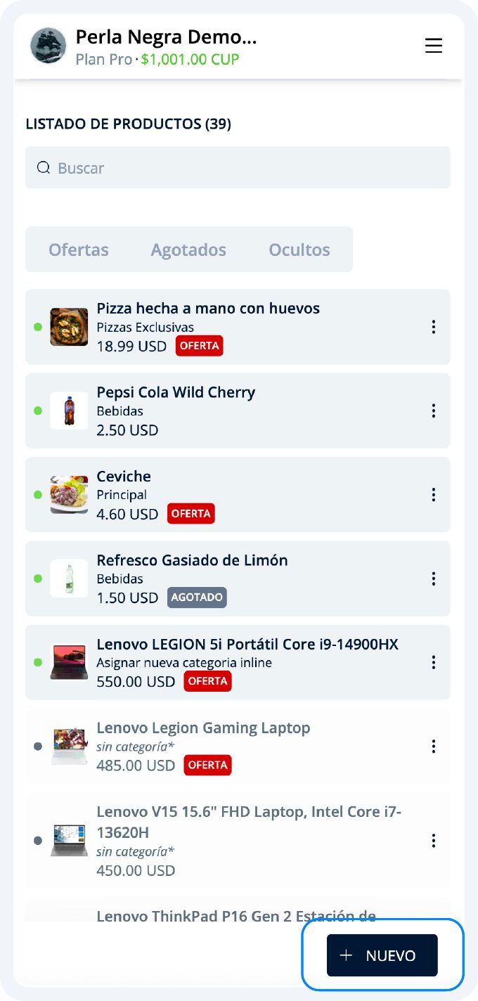 Botón Nueva Categoría