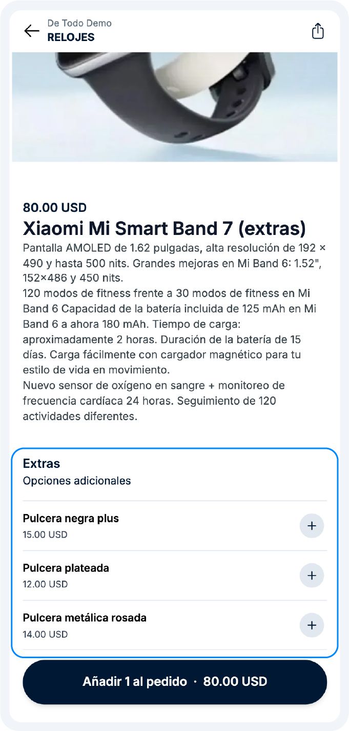 Ejemplo de extra, Mi band y correas